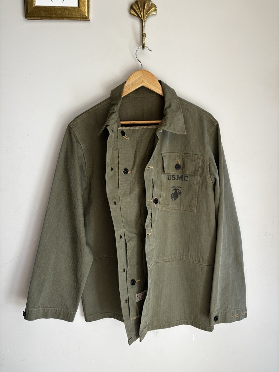 BUZZ RICKSON JACKET LARGE USMC P44 HBT USA ARMY JACKET P-44 BUZZ RICKSON JACKET LARGE USMC P44 HBT USA ARMY JACKET P-44