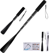 Shoe Horn Long Handle,14.5"-37" Retractable Shoe Horn,Aluminum Shoe Horn for Men