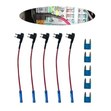 1 Pack 5 Pcs 12v Car Add-A-Circuit Fuse, Fuse Tap with 4 X 15a Inserts, Fuse 
