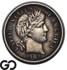 1902-O Barber Dime, New Orleans Mint, Very Fine++ Better Date