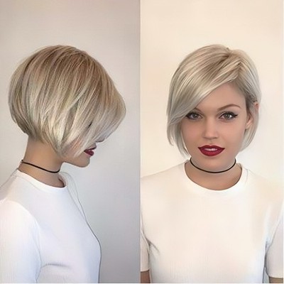 Short Bob Pink Blonde Wigs for Women Pixie Cut Wigs None Lace Wigs Ombre Wigs