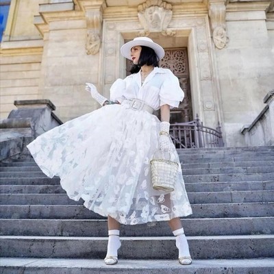 Simone Rocha X H&M White Tinsel Embroidered Puff Skirt Size 8 New With Tags