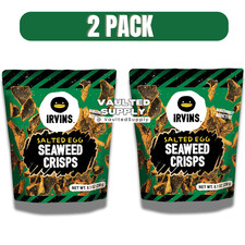 IRVINS Salted Egg Seaweed Crisps 8.1oz (2 Pack) Dangerously Addictive Snack