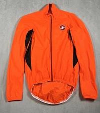 Castelli Cycling Super Lightweight Wind Jacket Men S Bright Orange Full Zip-EUC