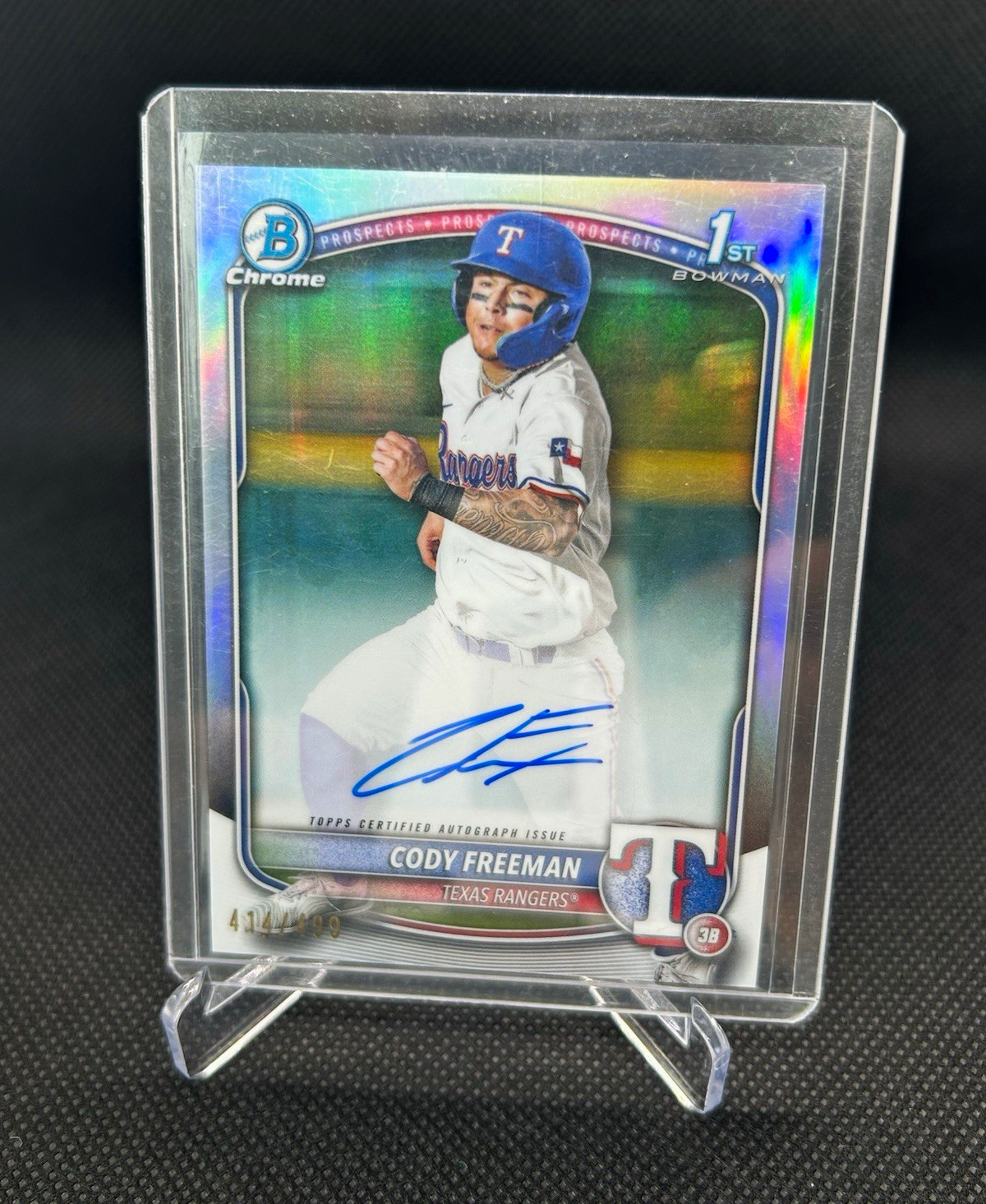 2025 Bowman 1st Refractor Auto /499 Cody Freeman #CPA-CFR Rangers