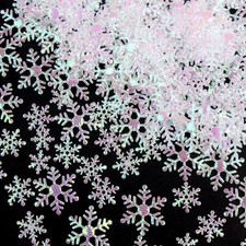 1600pcs Christmas Snowflake Confetti,Iridescent Snowflake Table Scatter Glitter