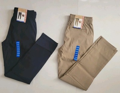 WeatherProof Vintage Youth 2 Tech Pants Black Tan Sz L 14-16 Elastic Waistband