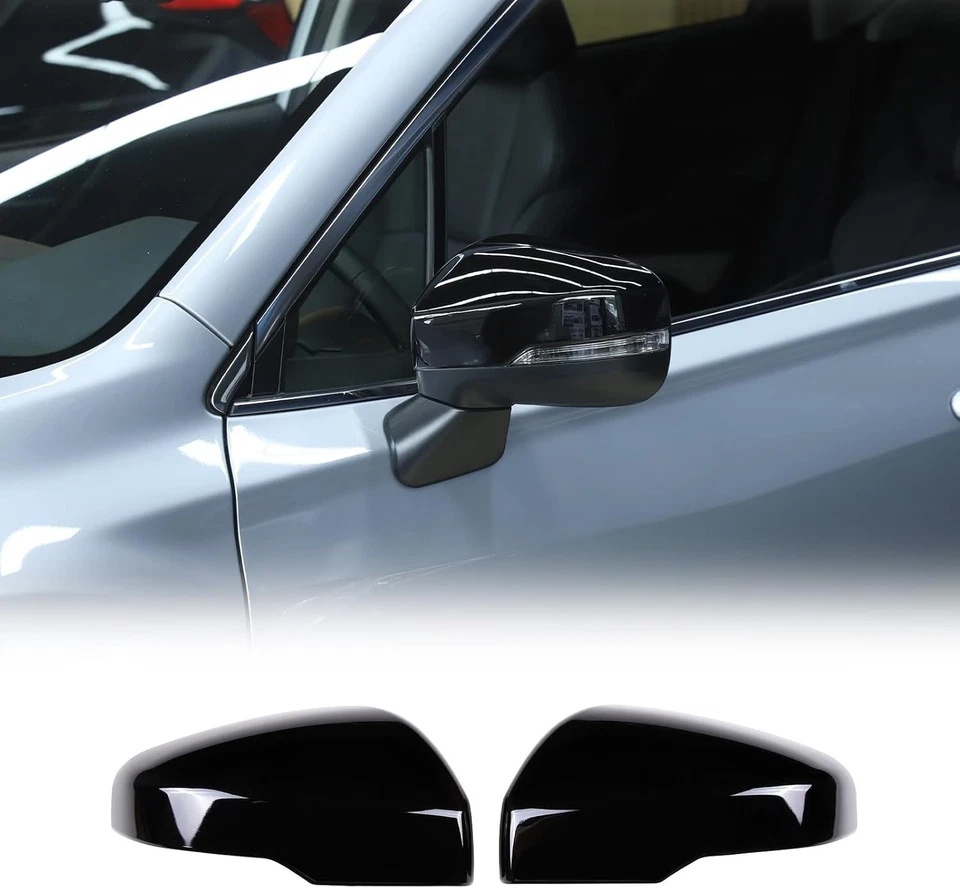 Sleek Black Rear View Mirror Caps for Subaru XV, Forester, Outback 2019-2022 - Image 3 of 4