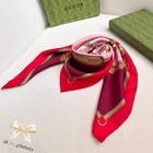 Gucci Bit Print Satin Silk Women Red Scarf 36 × 36 in — photo 1