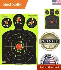 18x24 Silhouette Splatter Targets - Bright Yellow for Instant Visibility - 25...