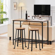 26” Barstools Set of 2, Industrial Counter Height Stools, round Backless Counter