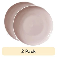 2 Pack Blush Vivian Stoneware Plate Elegant Dinnerware Ceramic Plates