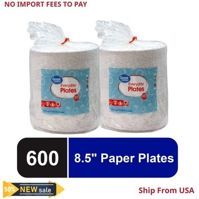 Great Value Everyday Disposable Paper Plate 8.5 inch, 600 Count New