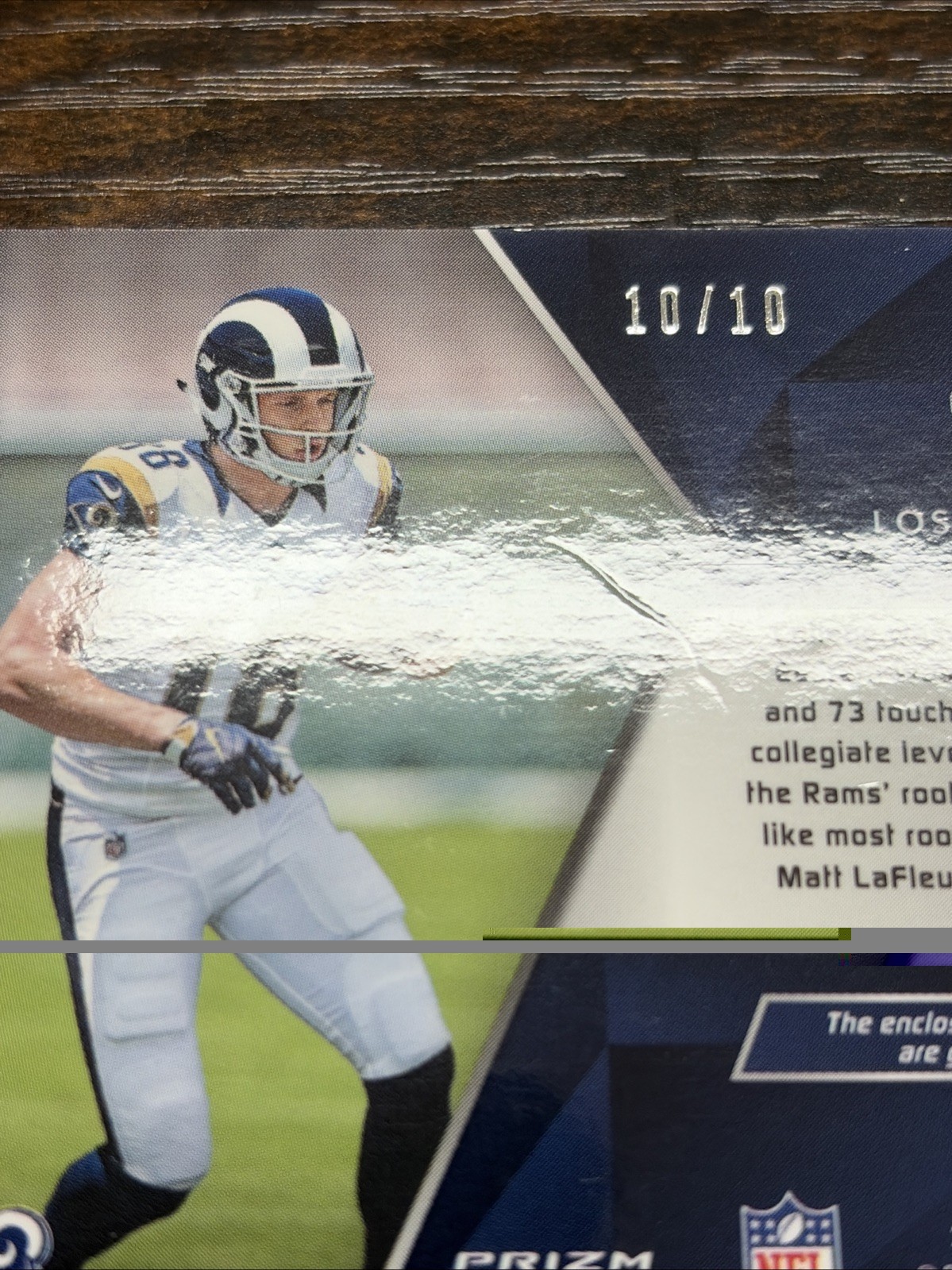 2017 Spectra COOPER KUPP #/10 RPA Rookie Patch Auto White Ink RC view 3