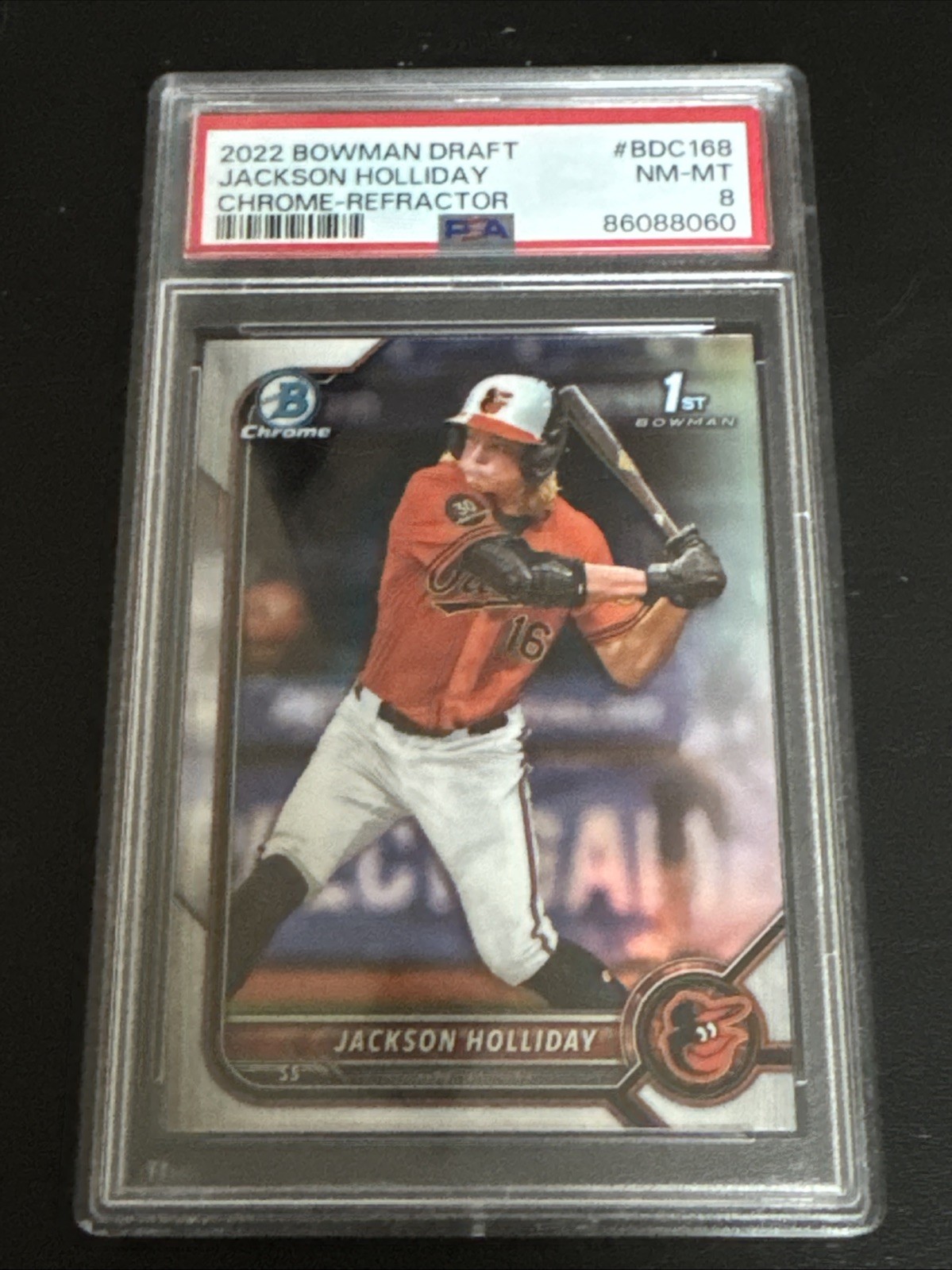 2022 Bowman Draft BDC168 JACKSON HOLLIDAY Chrome-Refractor PSA 8
