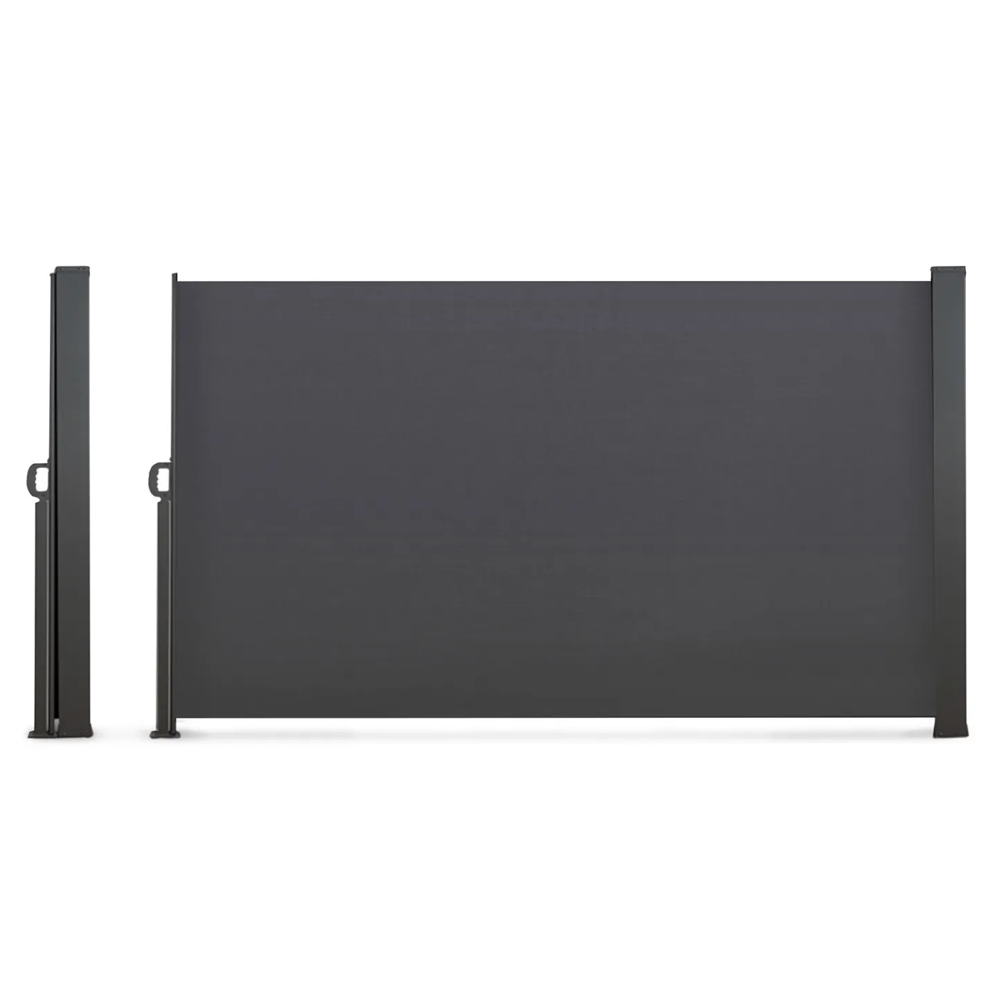 Store latéral 200x400 cm rétractable anti-UV et paravent extérieur gris robuste