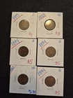 6 Nice Vintage 1893-4 Indian Head Penny Coin Collection
