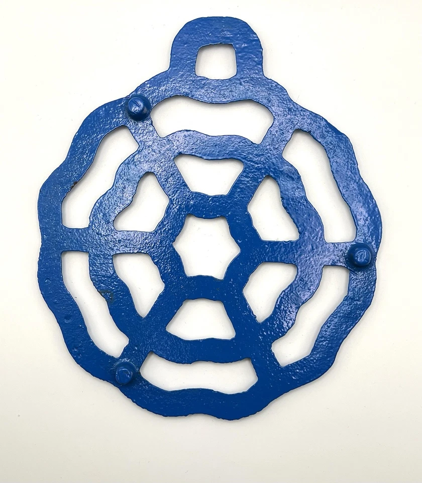 Remache de hierro fundido esmaltado azul diseño web Foto 2 de 4