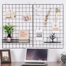 Wire Wall Grid Panel, Multifunction Painted Photo Hanging Display and Wall St...