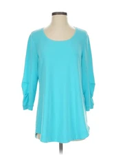 H By Halston Women Green 3/4 Sleeve Top XS