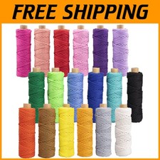 Macrame Cotton Cord Rope Set 18 Assorted Colors