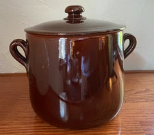 Rustic Sur La Table Glazed Italian Terracotta Bean, Soup, or Stew Pot with Lid