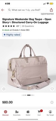 Women s Boutique Weekender Carryall Bag Open Story Taupe