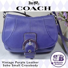 Coach Vintage Purple Leather Soho Flap over Small Crossbody Purse