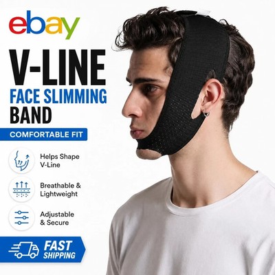 V Line Lifting Mask - Double Chin Reducer & Face Slimming Strap Belt for Men