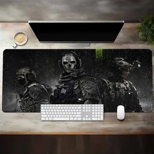 40*90cm 1pc Skull Soldier Design Washable Rubber Mouse Pad - Premium Gaming & Of