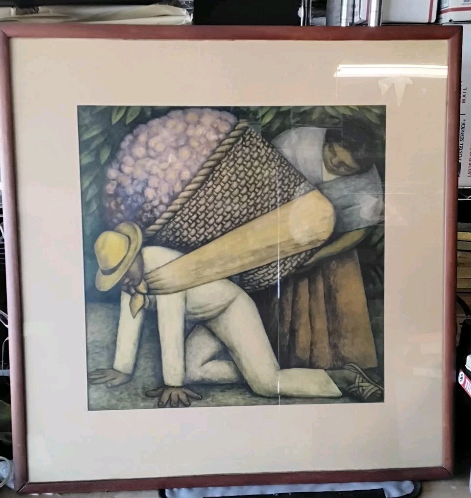 the flower carrier VTG signed by Diego Rivera 26x26.5