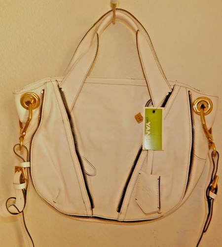 NUOVA BORSA A TRACOLLA PICCOLA ORYANY HEATHER BIANCA 100% PELLE - AUTENTICA - Foto 1 di 7