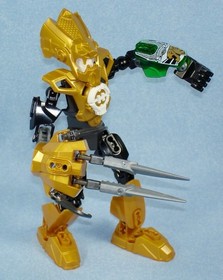 Hero Factory 2143 - ROCKA 3.0 - Complete Lego Bionicle Gold Figure - All Weapons