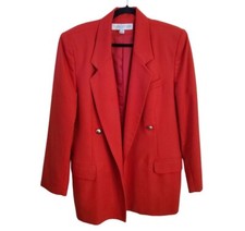 Valerie Stevens Vintage Red Wool Double Breasted Blazer Size 12
