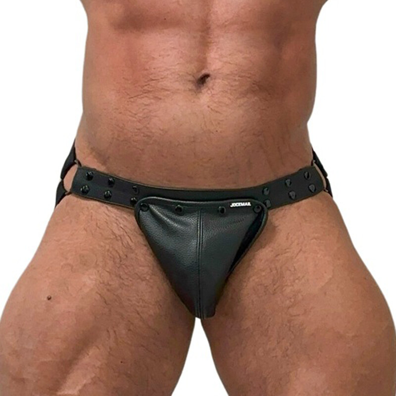 Sexy Men's Nylon Jockstrap Lingerie Underwear Thongs with Removable Big Pouch
