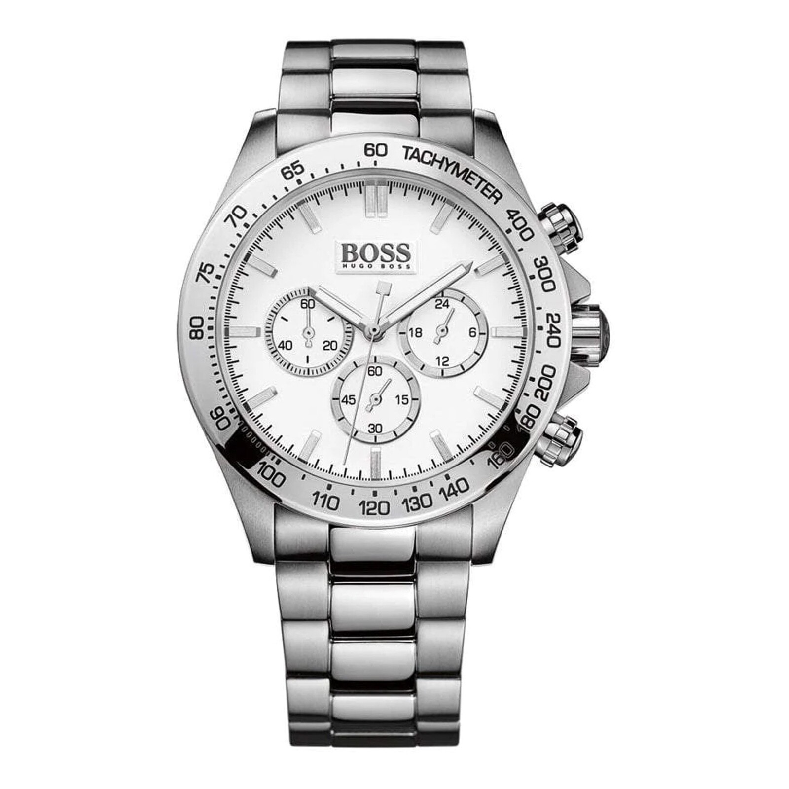 HUGO BOSS HB1512962 Ikon Silver Dial Chronograph Mens Stainless
