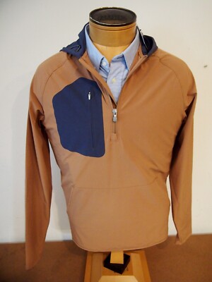 Peter Millar Crown Crafted Flex Adapt 1/2 Zip Windbreaker Hoodie  NWT M $198