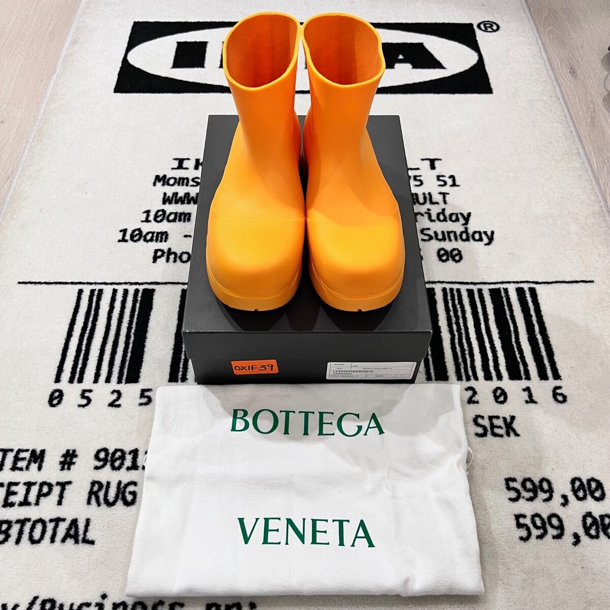 BOTTEGA VENETA Rubber Puddle Ankle Boots Yellow / Orange BOTTEGA VENETA Rubber Puddle Ankle Boots Yellow / Orange