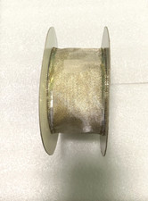 Wired Ribbon Gold Mesh Wired 2 5/8" Wide 10 yards 33" Remains on bolt J14D31