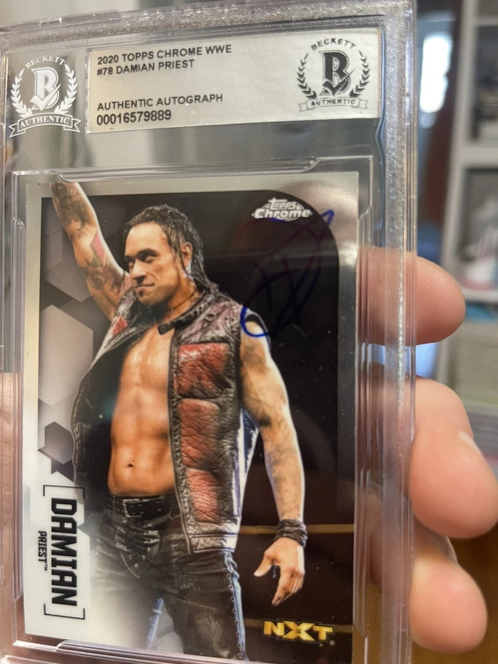DAMIAN PRIEST SIGNED AUTOGRAPH SLABBED WWE 2020 TOPPS CARD BECKETT ENCAPSULATED - Image 2 of 3