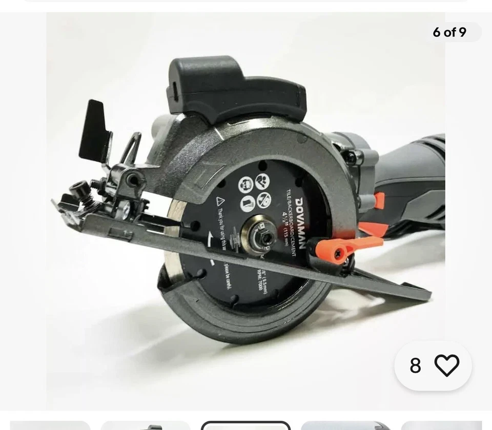 Mini serra circular DOVAMAN com laser, 3500 rpm, 5,8 amp 120 volts 🔥NOVA CAIXA ABERTA🔥 - Imagem 3 de 4