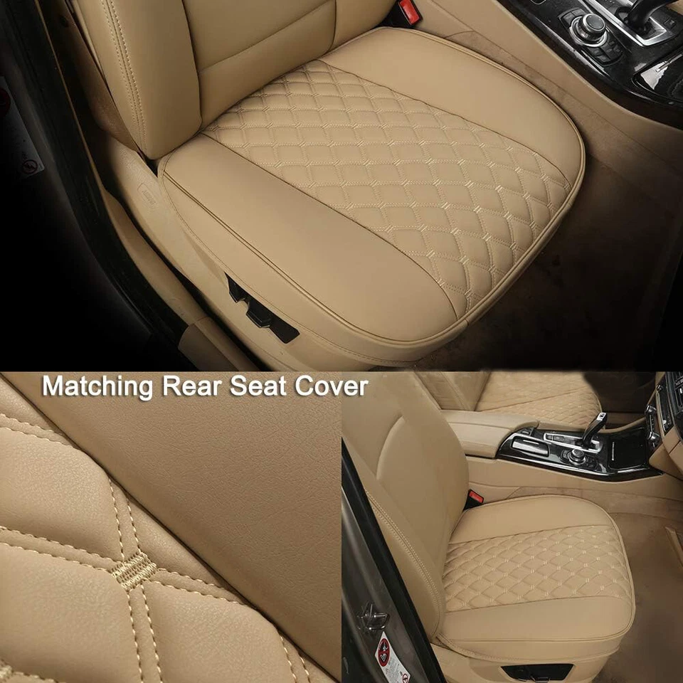 Beige Leather Car Front Seat Cover For Acura Legend MDX RDX RLX RLS TL TLX TSX - Image 2 of 4