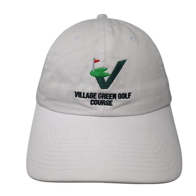 Village Green Golf Course Slideback Hat White One Size Adjustable Fahrenheit
