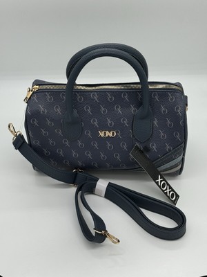 XOXO Blue Mini Shoulder Handbag Blue And Gold Zipper With XOXO Logo