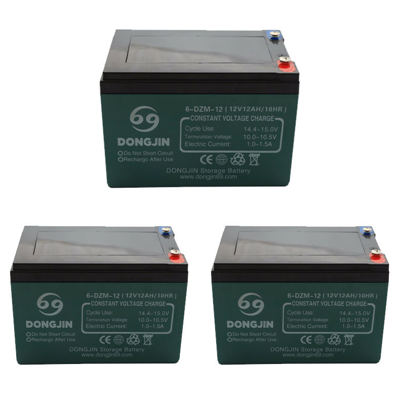 3 Pack 6-DZM-12 12V 12Ah SLA Battery for Mowers Scooters Go Karts Razor Dirt Bikes  