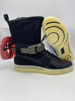 サイドジップ&バックル ACRONYM×AF1 DOWNTOWN 黒 Nike AF1 Downtown HI SP / Acronym Black Shoes (649941 006) Men's