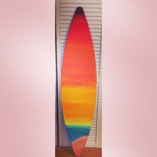 Surf Surfboard Beach Pool Tiki Hawaiian Sunset Wall Sign Decoration