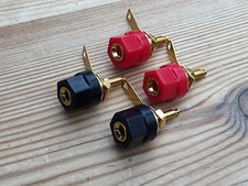 Set 4 prese altoparlanti originali TANNOY corrette 4mm placcate oro (827)
