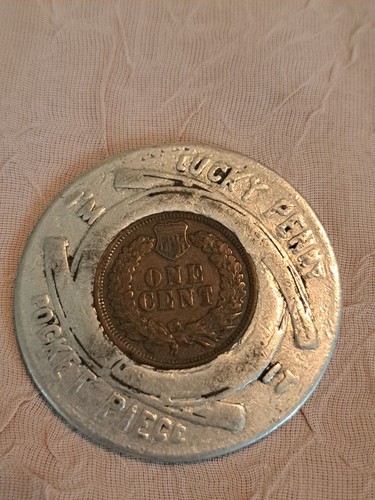 1901 Indian Head Pan-American Expo, Buffalo, N.Y. Encased Lucky Penny - Picture 2 of 6