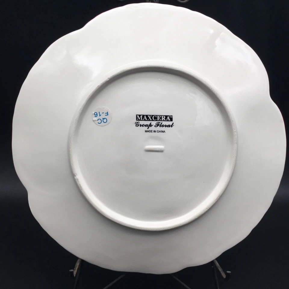 Обеденная тарелка Group Flower By Maxcera с розовым цветочным узором 10 дюймов керамика с ручной росписью - Изображение 3 из 4